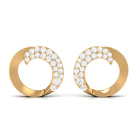 Certified Moissanite Circle Earrings with Screw Back