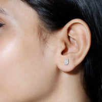 1/4 CT Certified Moissanite Leaf Stud Earrings in Pave Setting