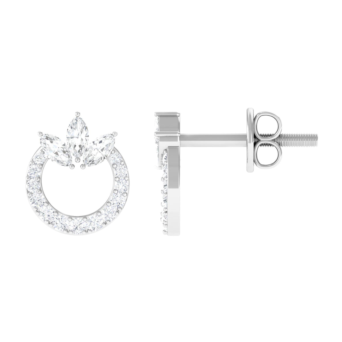 1/2 CT Moissanite Circle Eternity Stud Earrings
