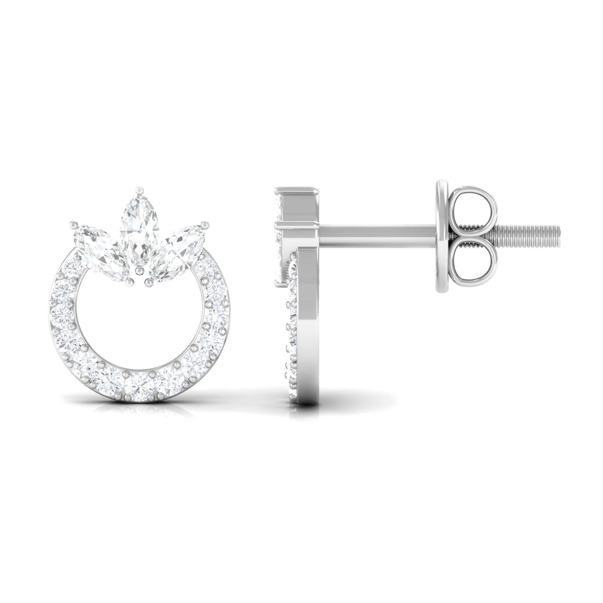 1/2 CT Moissanite Circle Eternity Stud Earrings
