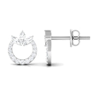 1/2 CT Moissanite Circle Eternity Stud Earrings