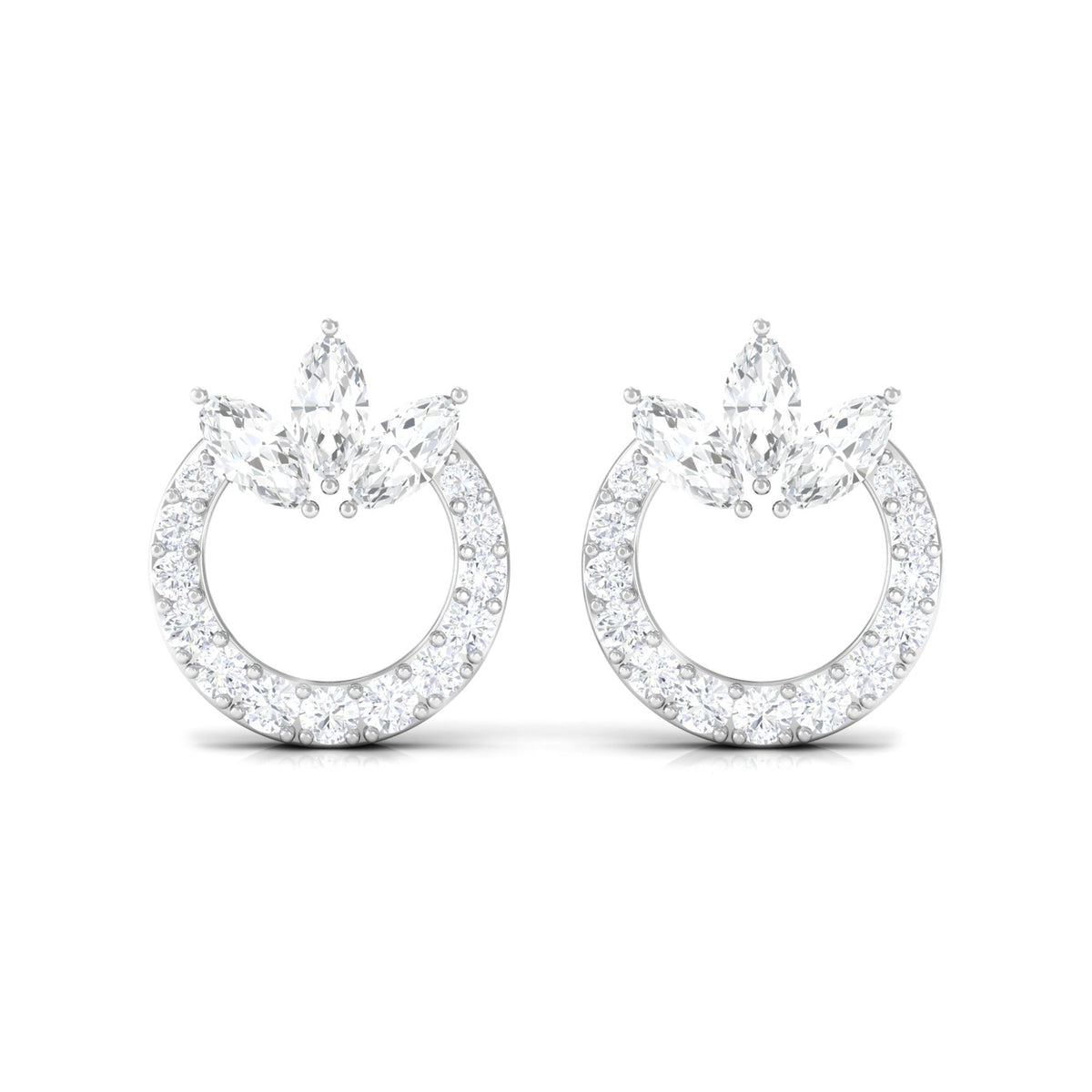 1/2 CT Moissanite Circle Eternity Stud Earrings