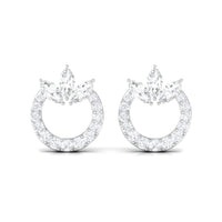 1/2 CT Moissanite Circle Eternity Stud Earrings