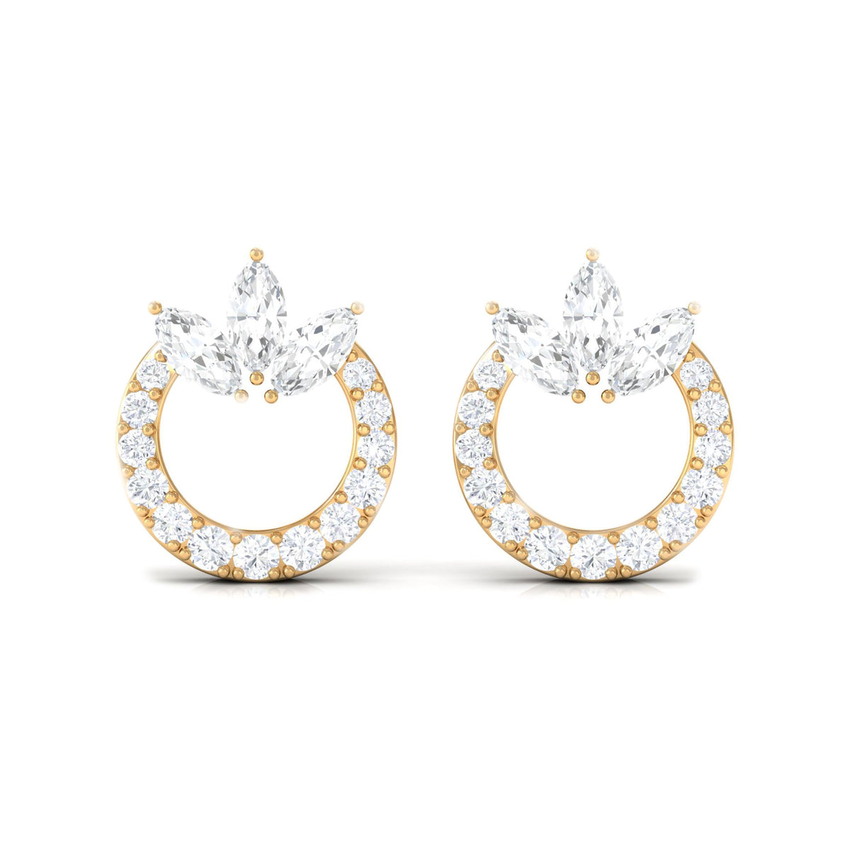 1/2 CT Moissanite Circle Eternity Stud Earrings