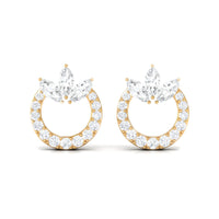 1/2 CT Moissanite Circle Eternity Stud Earrings