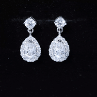 2.50 CT Moissanite Bridal Dangle Earrings in Prong Setting