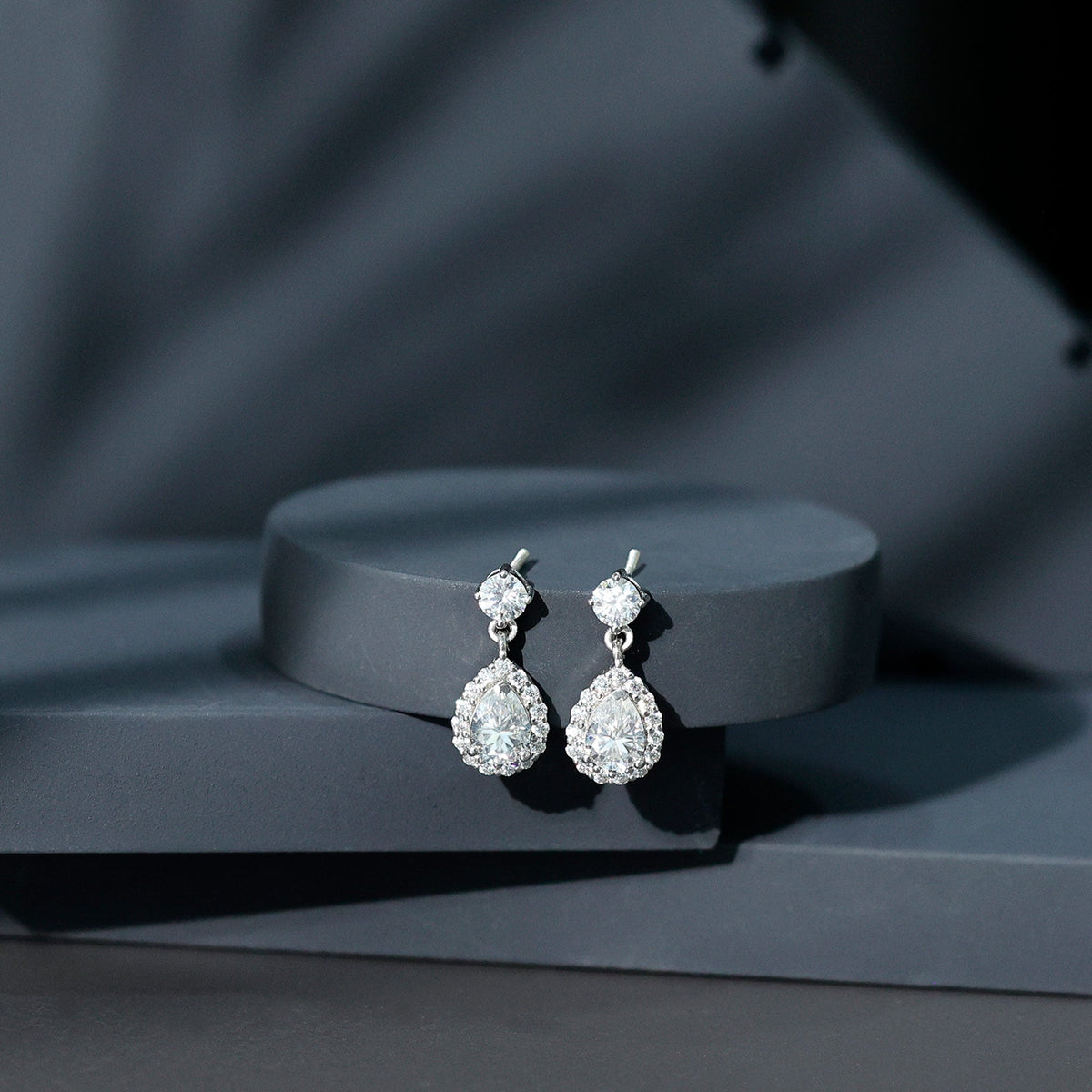 2.50 CT Moissanite Bridal Dangle Earrings in Prong Setting