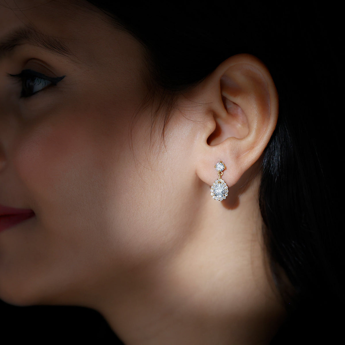 2.50 CT Moissanite Bridal Dangle Earrings in Prong Setting