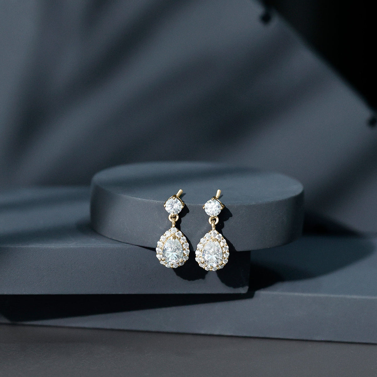 2.50 CT Moissanite Bridal Dangle Earrings in Prong Setting