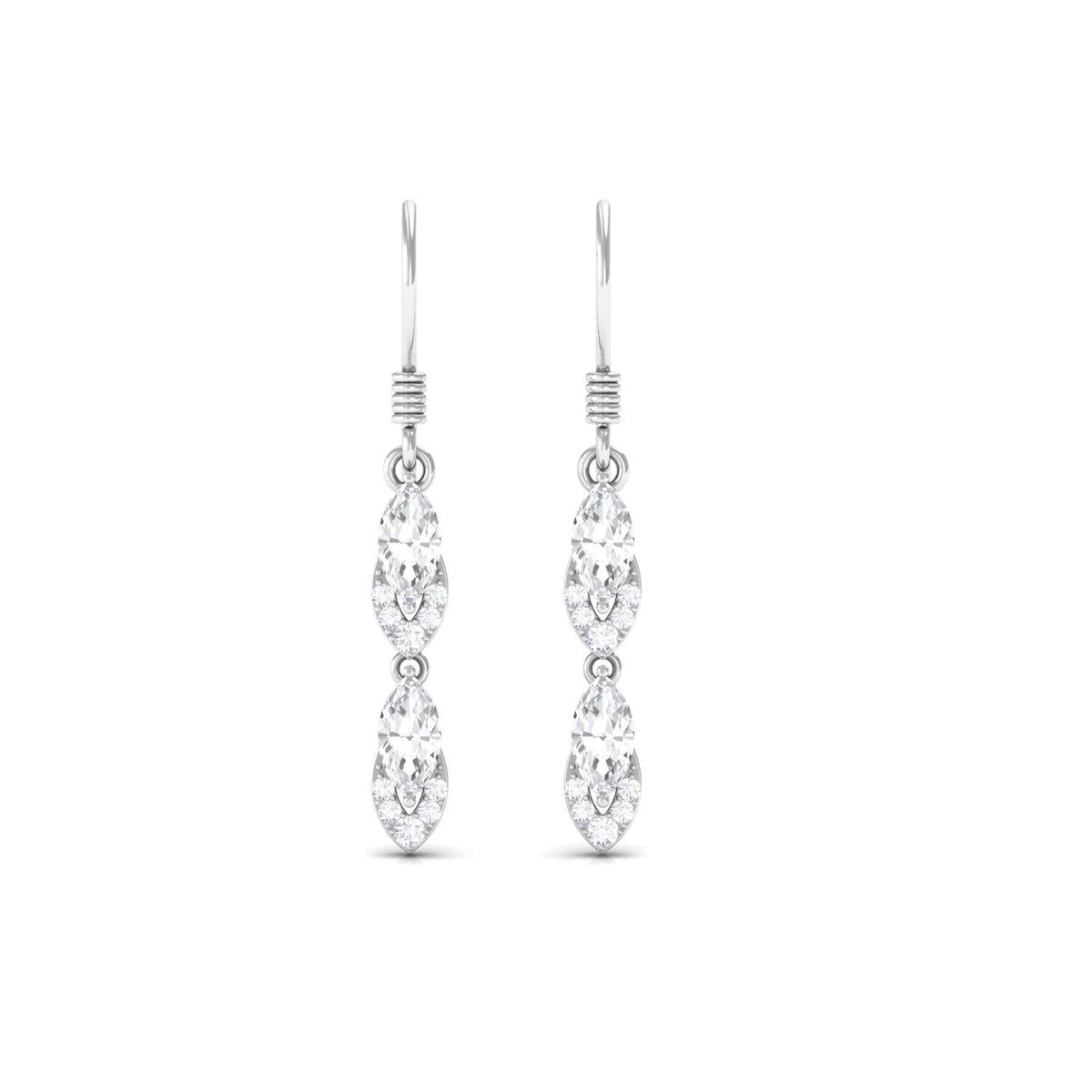 Certified Moissanite Dangle Earrings for Women