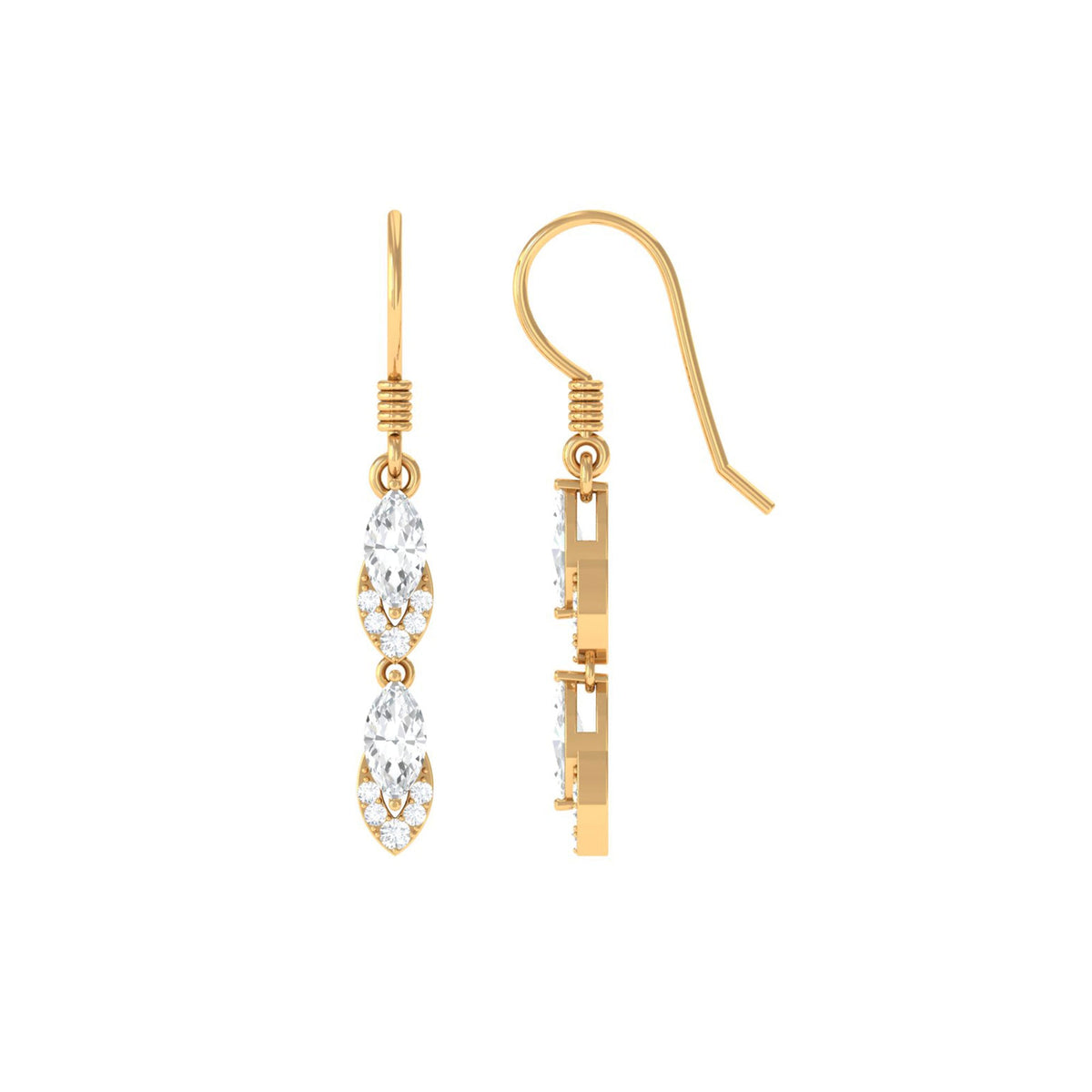 Certified Moissanite Dangle Earrings for Women
