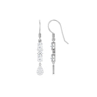 1.5 CT Round and Oval Cut Moissanite Dangle Earrings