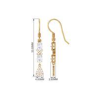 1.5 CT Round and Oval Cut Moissanite Dangle Earrings