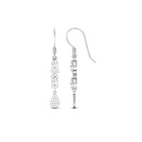 1.5 CT Round and Oval Cut Moissanite Dangle Earrings
