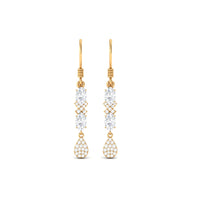 1.5 CT Round and Oval Cut Moissanite Dangle Earrings
