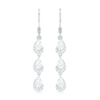 Certified Moissanite Dangling Wedding Earrings for Bride
