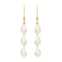 Certified Moissanite Dangling Wedding Earrings for Bride