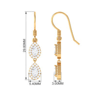 1 CT Pear and Round Cut Moissanite Dangle Earrings