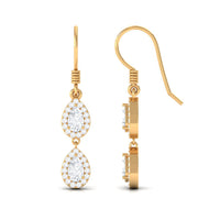 1 CT Pear and Round Cut Moissanite Dangle Earrings