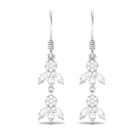 Certified Moissanite Dangling Earrings with Fish Hook