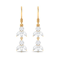 Certified Moissanite Dangling Earrings with Fish Hook