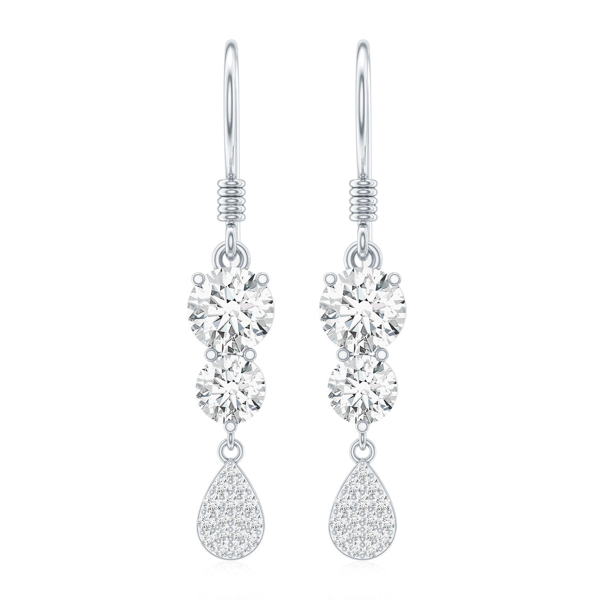 1.75 CT Moissanite Minimal Dangle Earrings in Gold