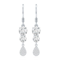 1.75 CT Moissanite Minimal Dangle Earrings in Gold