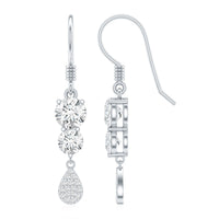1.75 CT Moissanite Minimal Dangle Earrings in Gold