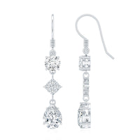 Certified Moissanite Bridal Dangle Earrings with Fish Hook