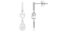 1 CT Round Cut Moissanite Classic Dangle Drop Earrings