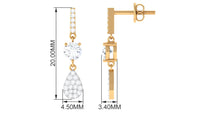 1 CT Round Cut Moissanite Classic Dangle Drop Earrings