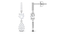 1 CT Round Cut Moissanite Classic Dangle Drop Earrings