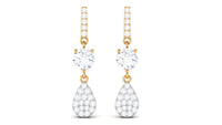 1 CT Round Cut Moissanite Classic Dangle Drop Earrings