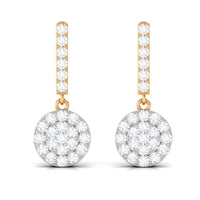 Minimal Moissanite Dangle Earrings in Pave Setting