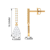 1/4 CT Certified Moissanite Dangle Drop Earrings