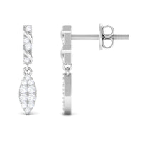 Certified Moissanite Leaf Dangle Drop Earrings