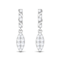 Certified Moissanite Leaf Dangle Drop Earrings