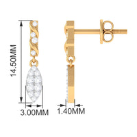 Certified Moissanite Leaf Dangle Drop Earrings