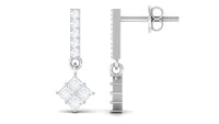 3/4 CT Contemporary Moissanite Dangle Earrings