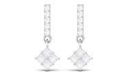 3/4 CT Contemporary Moissanite Dangle Earrings