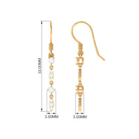 Womens Moissanite Dangle Earrings with Fish Hook