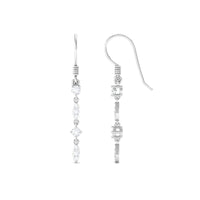 Womens Moissanite Dangle Earrings with Fish Hook