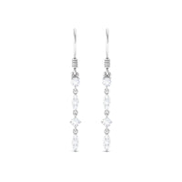 Womens Moissanite Dangle Earrings with Fish Hook