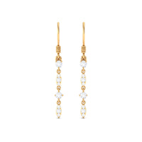 Womens Moissanite Dangle Earrings with Fish Hook