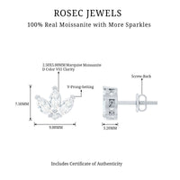 Certified Moissanite Lotus Flower Stud Earring