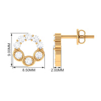 1 CT Certified Moissanite Designer Eternity Stud Earrings