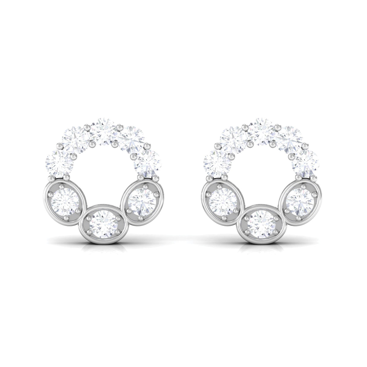 1 CT Certified Moissanite Designer Eternity Stud Earrings