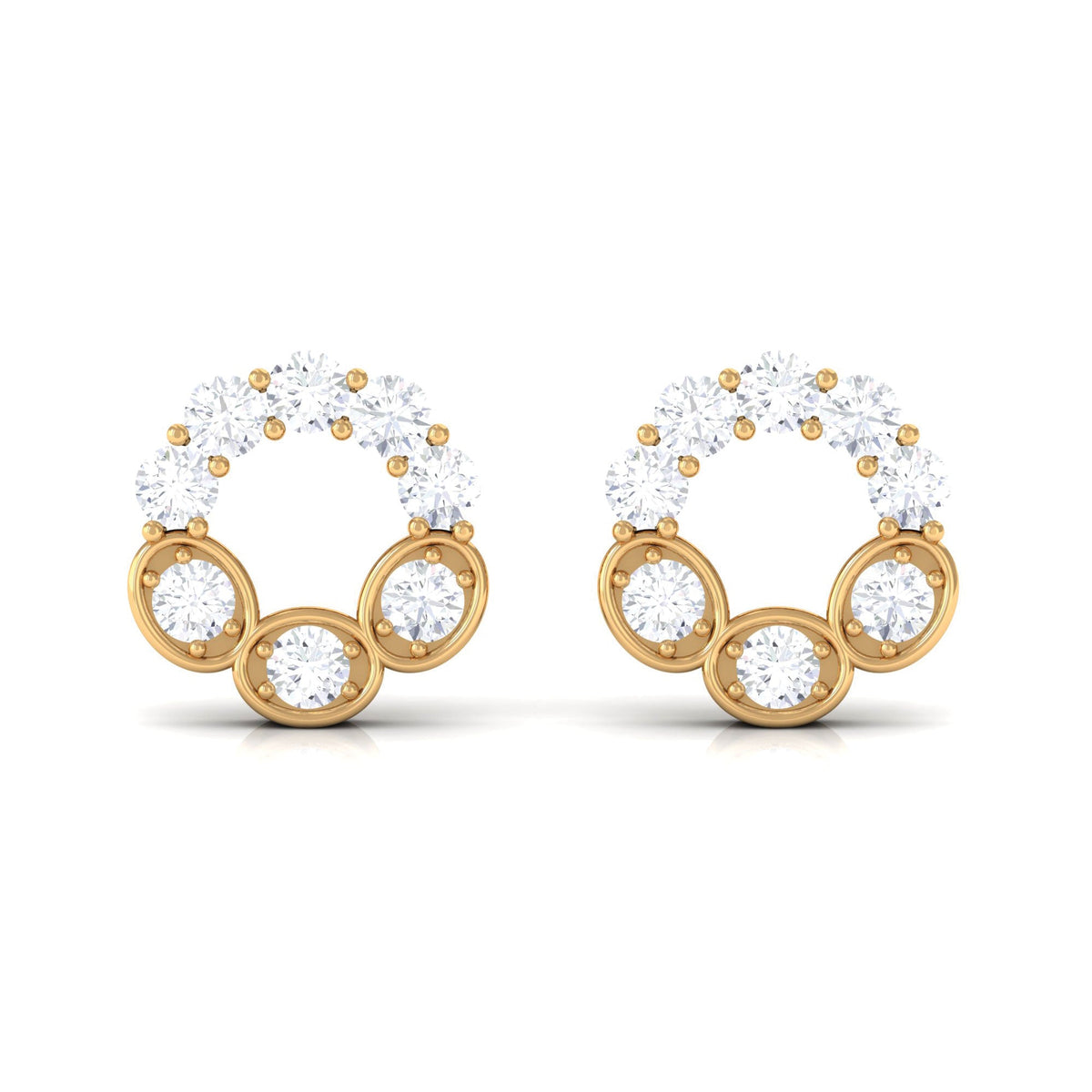 1 CT Certified Moissanite Designer Eternity Stud Earrings
