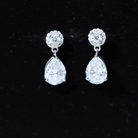 Classic Moissanite Bridal Drop Earrings