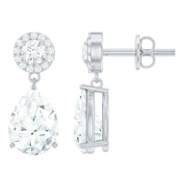Classic Moissanite Bridal Drop Earrings